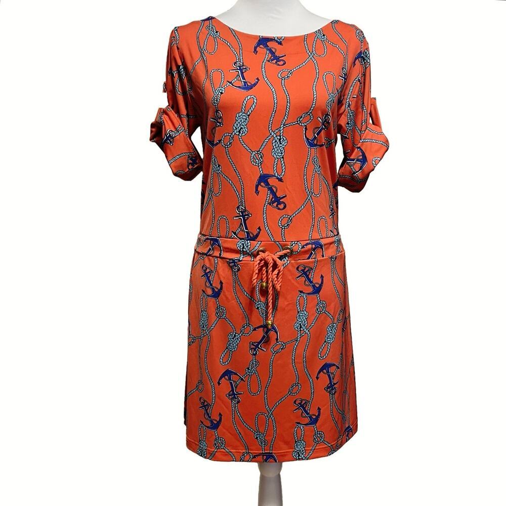 Tracy Negoshian Anchor Print Dress Small